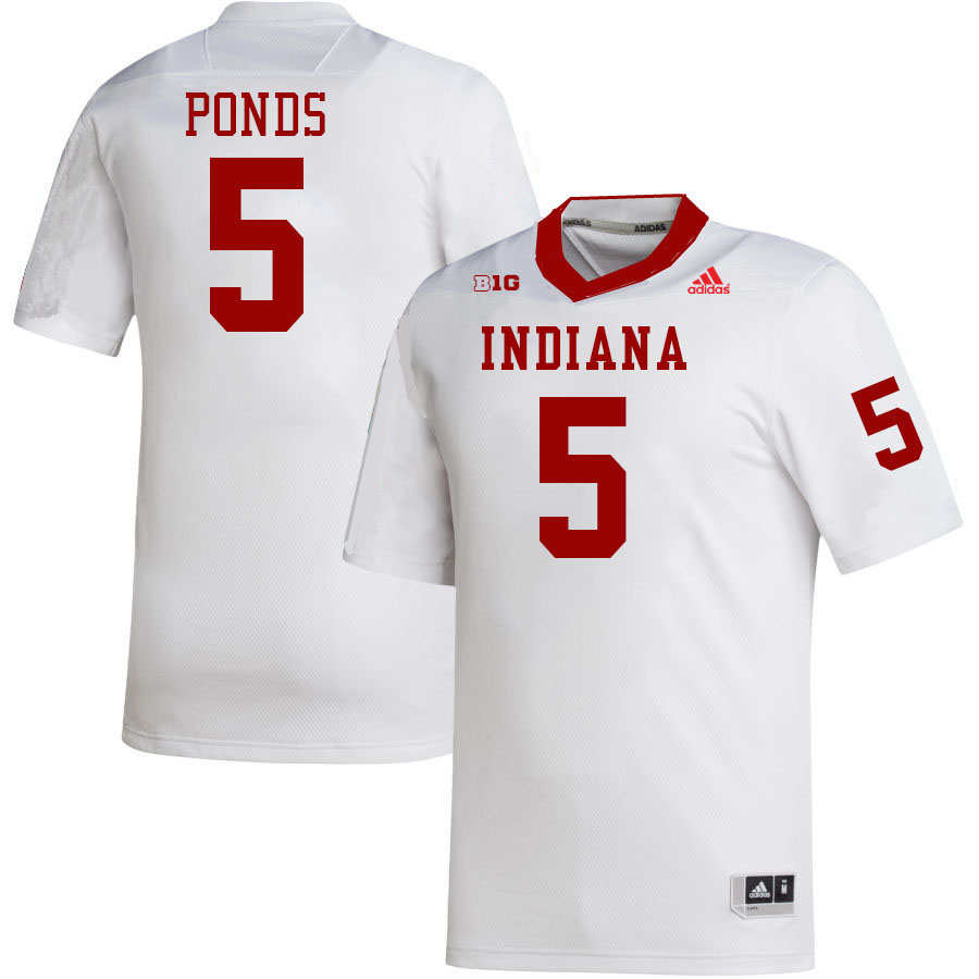 Men #5 D'Angelo Ponds Indiana Hoosiers College Football Jerseys Stitched-White